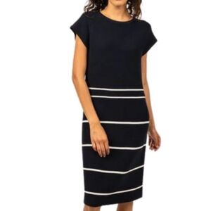 Saint James Costa Casual Navy Coastal Nautical Knee Length Women's Dress Size 6